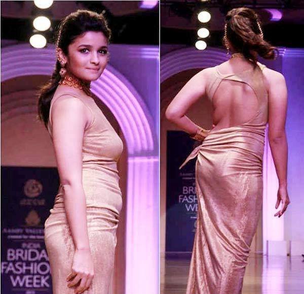 Alia Bhatt in golden dress at ramp walk
