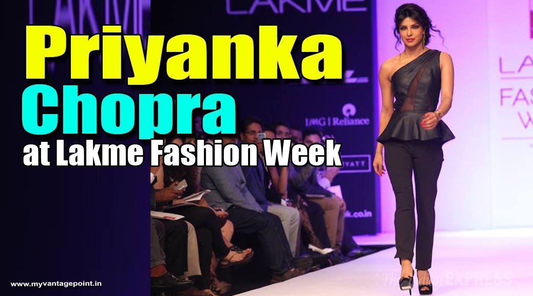 Priyanka Chopra in sexy black dress at lakme fashion week