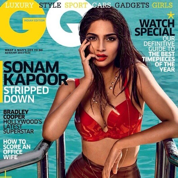 Sonam Kapoor in red bra for GQ magazine photoshoot