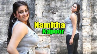 Namita in Hot Show in Black Pant and White Top