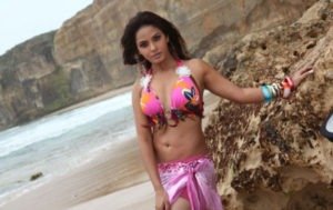 Neetu Chandra Hot Photos In Pink Sexy Dress at beach side from her Tamil Movie Theeradha Vilaiyattu Pillai (2010)