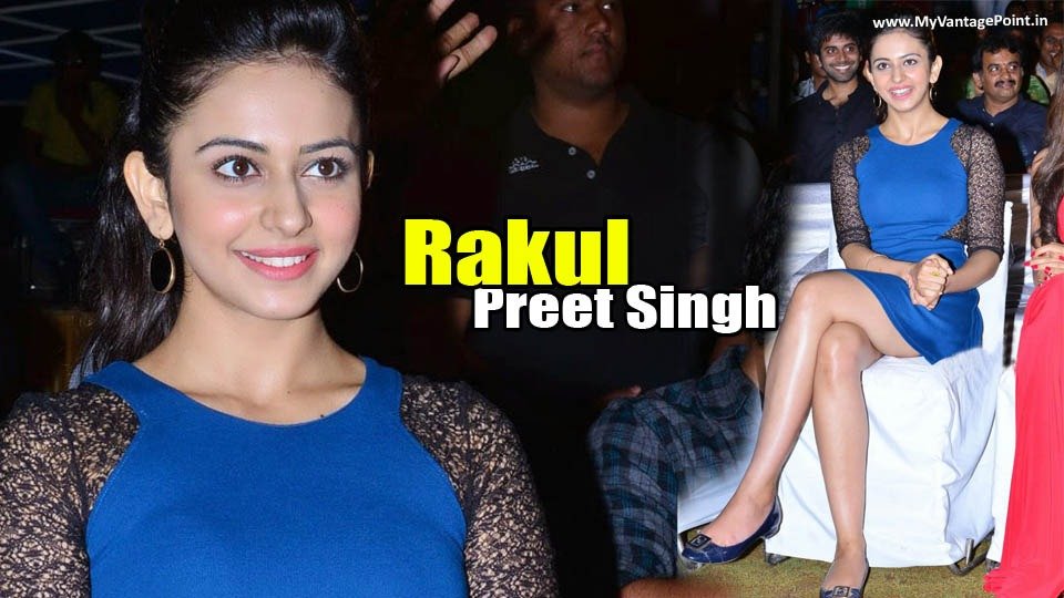 Rakul Preet Singh Sexy Legs Show In A Hot Blue Dress At A Public