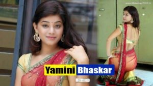 Read more about the article Yamini Bhaskar in Sexy Half Saree at Kakatiyudu Movie Press Meet