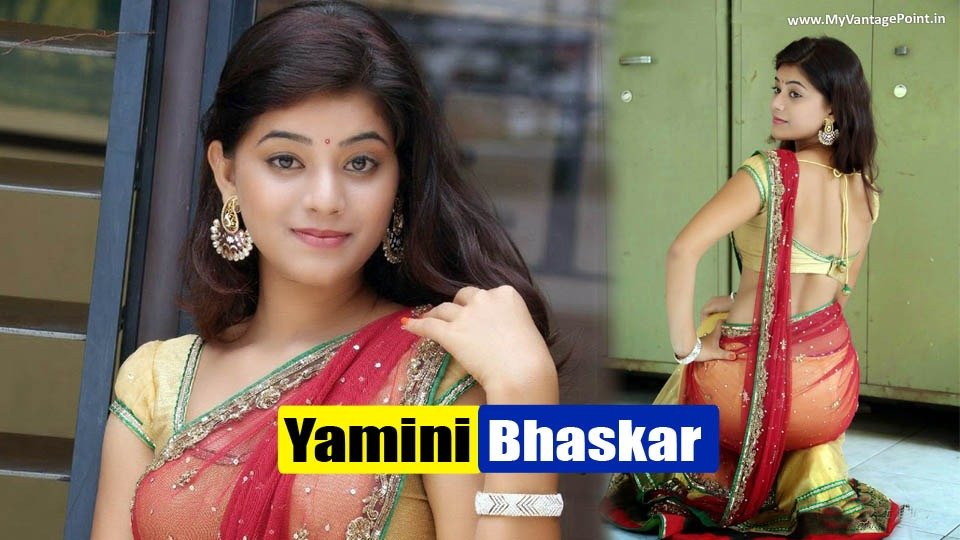 Yamini Bhaskar In Sexy Half Saree At Kakatiyudu Movie Press Meet