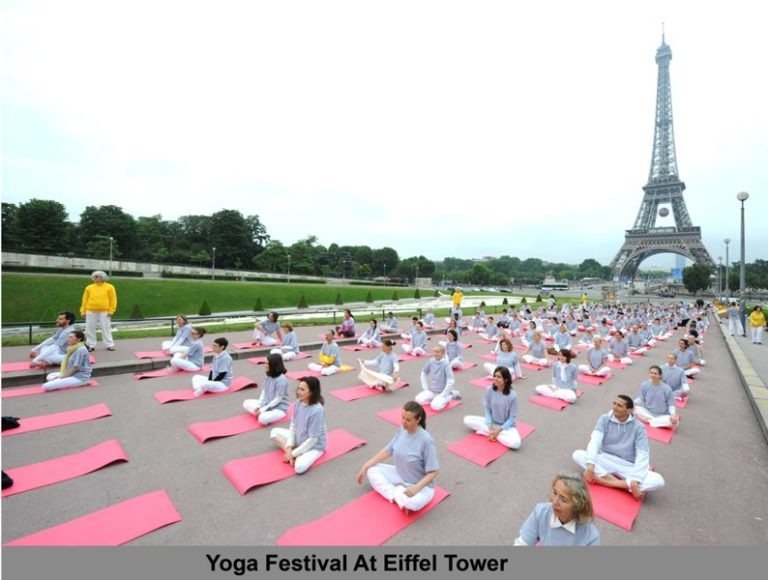 Euro Cup and Yoga Festival at Eiffel Tower Rocked Paris