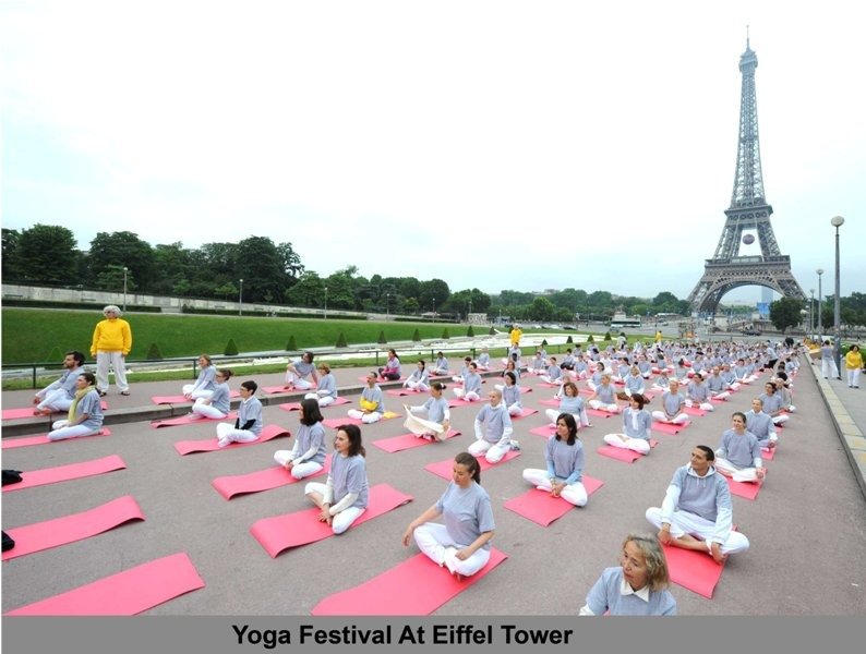 Yoga Festival At Eiffel Tower