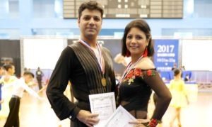Rajeswari Vaidyanathan and Shannon Benjamin won Gold medal in Asia Open Latin Dance Championship 1