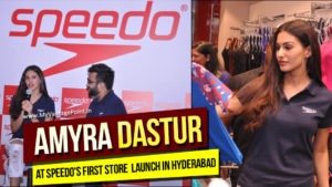 Speedo Launches its First Store in Hyderabad with Actress and Fitness Enthusiast Amyra Dastur. The actress was seen picking her favourite swimming gear at the Speedo store and interacting with fans.