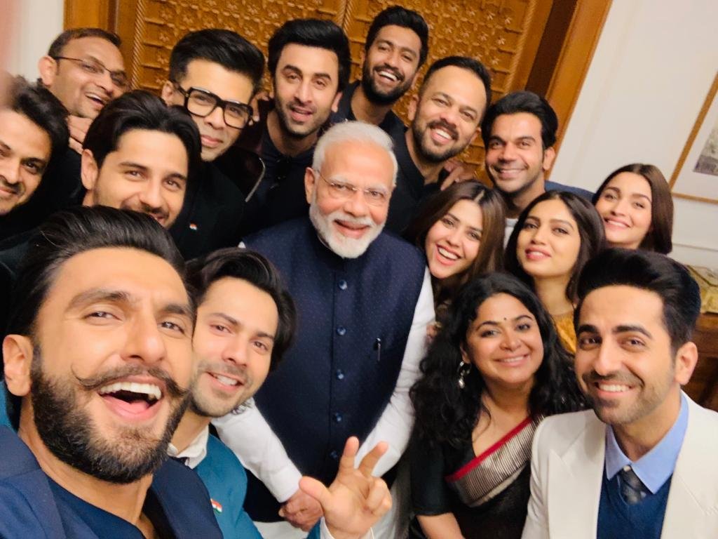 selfie of the years, selfie of bollywood star with modi