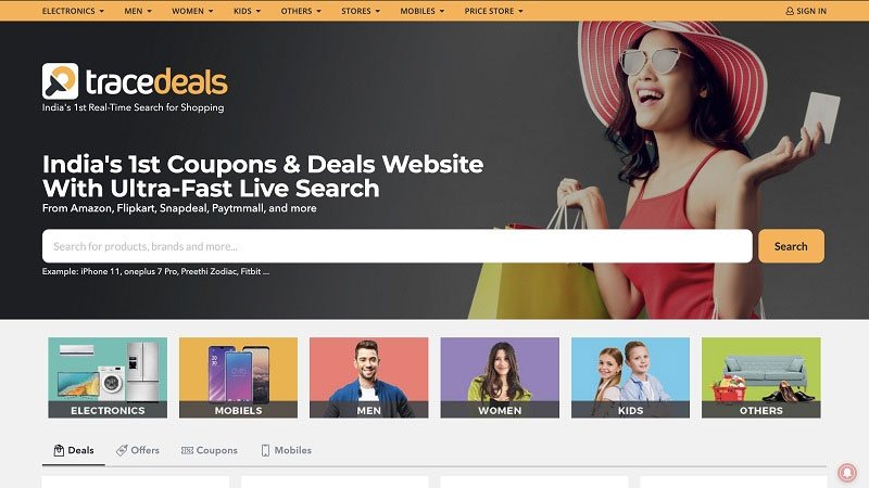 Tracedeals.in becomes India’s first coupons & deals website with ultra-fast live search