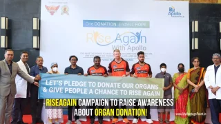 Apollo Hospitals in association with Sunrisers Hyderabad Cricket team and Jeevandan, launch RiseAgain campaign to raise awareness about Organ Donation!